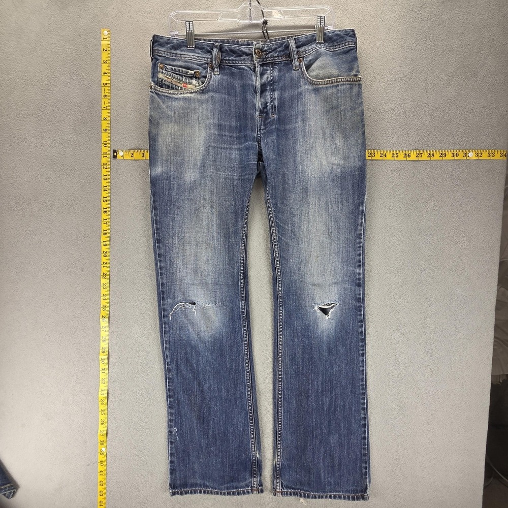 Diesel Jeans Mens 31x32 Blue Zatiny Regular Bootcut Button Fly 0855L